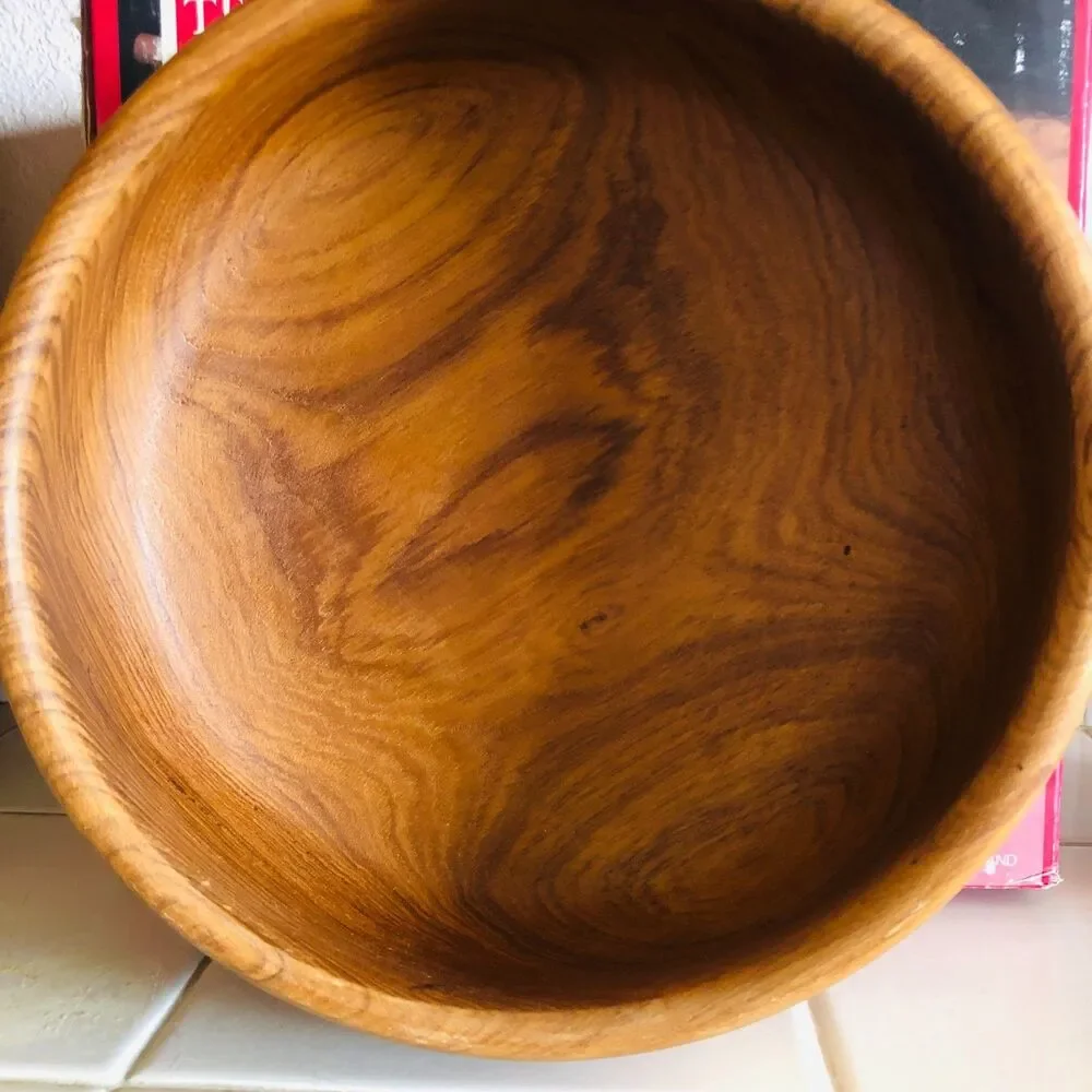 Vintage Dolphin Teak Wood Salad Bowl Set 7 Pc Mid Century Modern Thailand